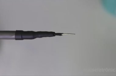 Como adaptar uma agulha na ponta de prova do osciloscópio