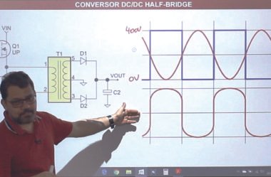 Princípio do conversor DC-DC Half-Bridge