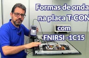 Formas de ondas na placa T-CON com FNIRSI-1C15