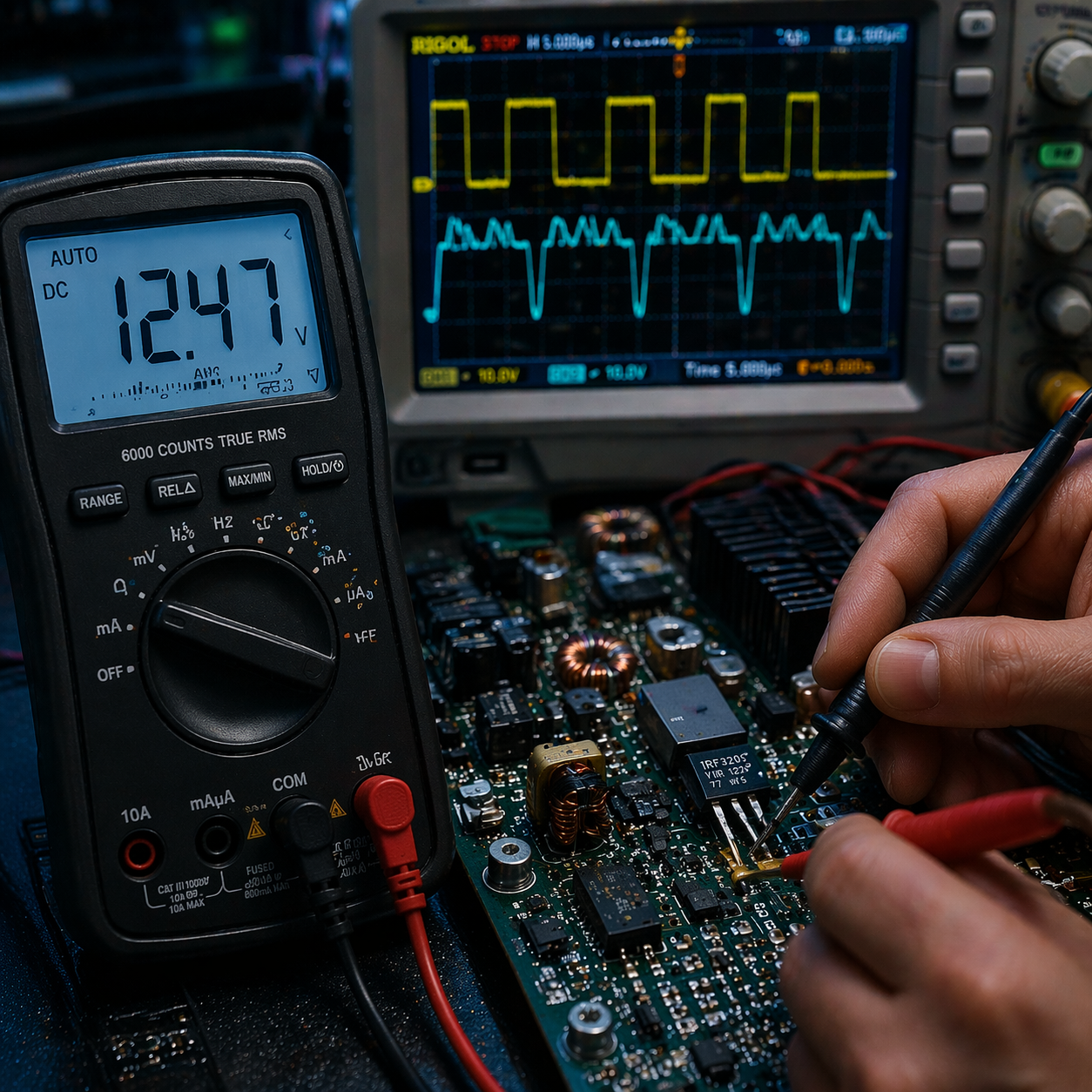 análise-de-mosfet-em-placa-eletrônica